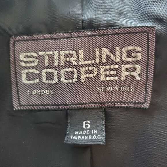 Vintage 80s Stirling Cooper Gray Striped Blazer - Picture 7 of 8